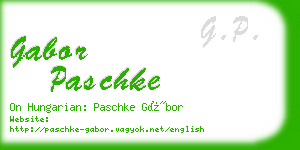 gabor paschke business card